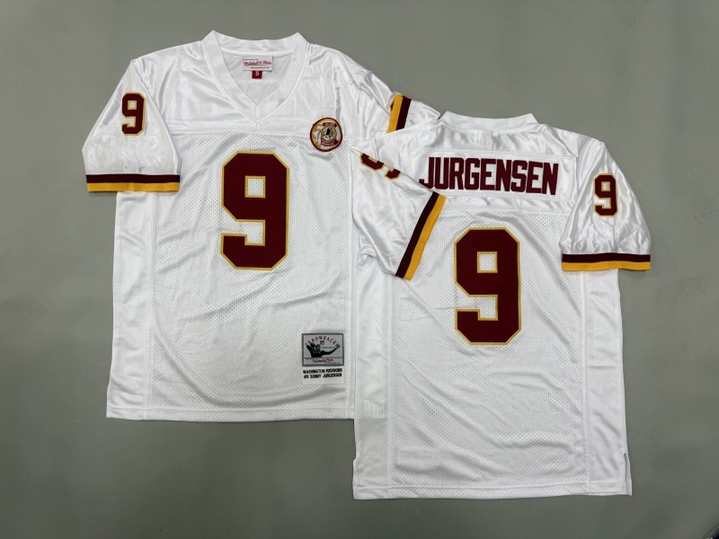 Men 2025 Washington Redskins 9 Jurgensen white Throwback Limited NFL Jersey style 001